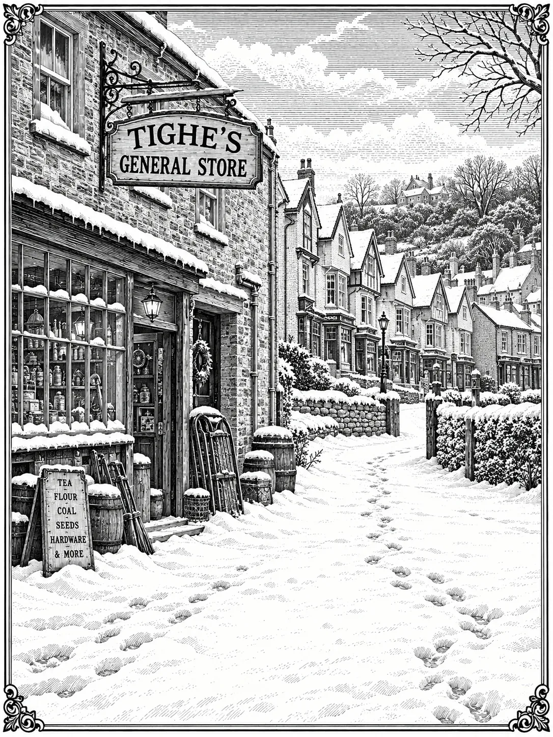 Tighe's General Store in snowy Ashcombe